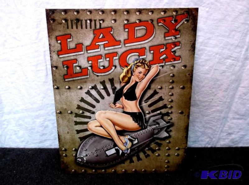 lot 19 image: Collectable Lady Luck sign measuring 12 12&q...