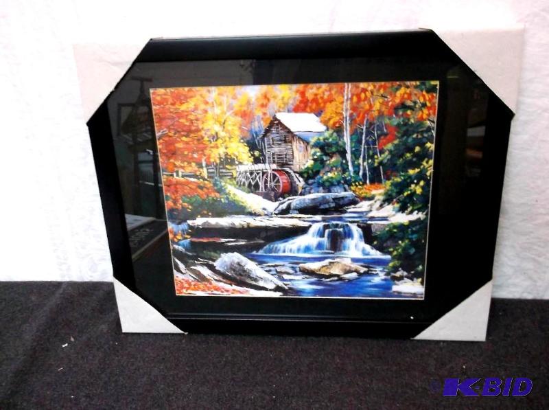 lot 20 image: Beautiful framed scenery print measuring 19 5...