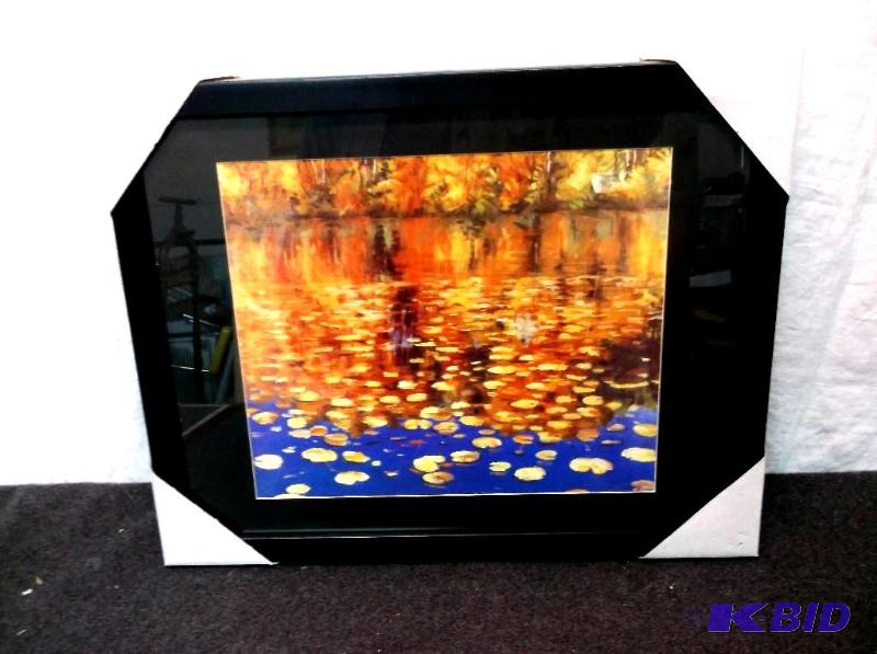 lot 22 image: Beautiful framed scenery print measuring 19 5...