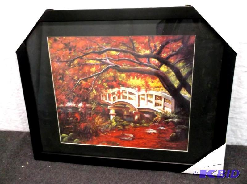 lot 25 image: Beautiful framed scenery print measuring 19 5...