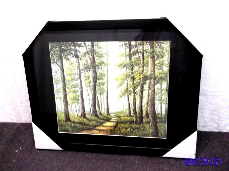 lot 26 image: Beautiful framed scenery print measuring 19 5...