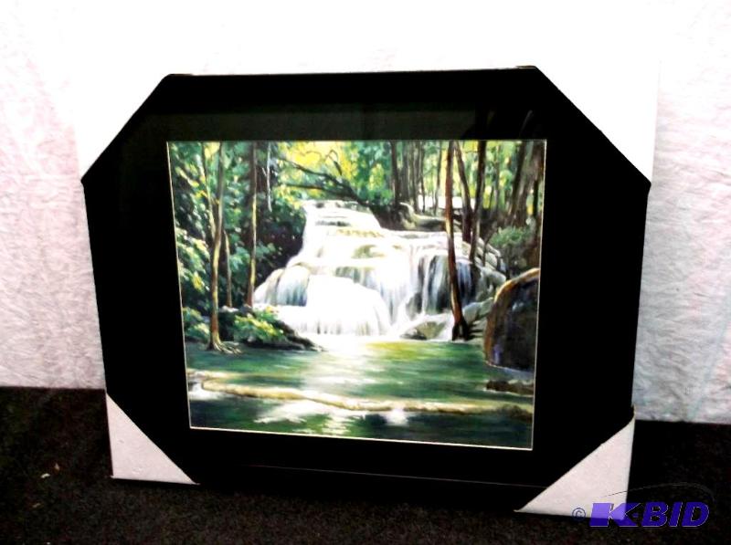 lot 27 image: Beautiful framed scenery print measuring 19 5...