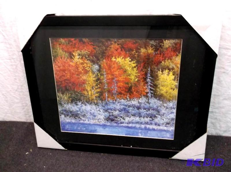 lot 31 image: Beautiful framed scenery print measuring 19 5...