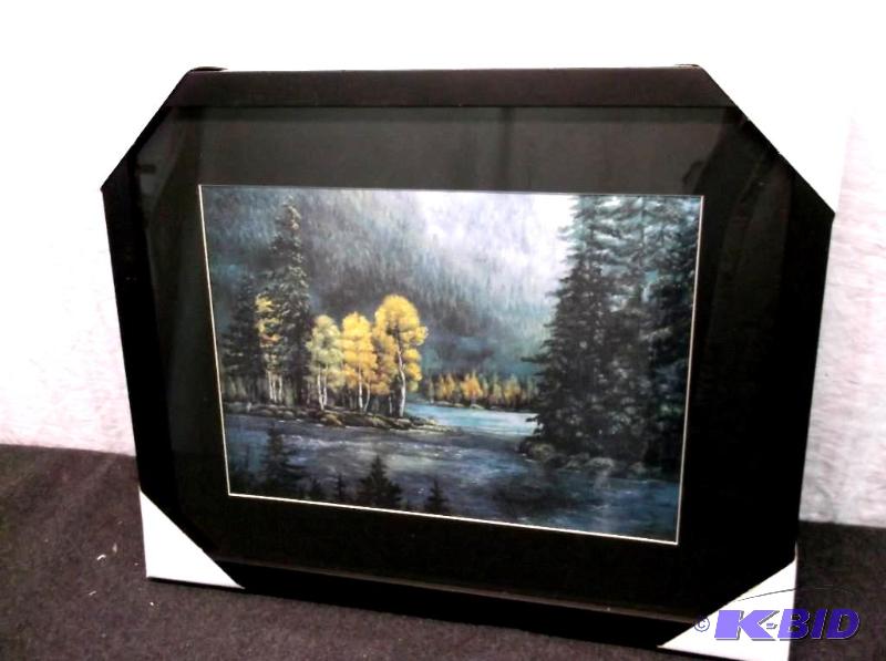 lot 32 image: Beautiful framed scenery print measuring 21 1...