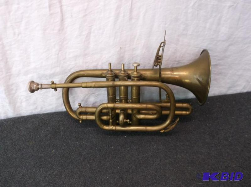 lot 38 image: Vintage trumpet Levy model 6 Pat. date 1876 h...