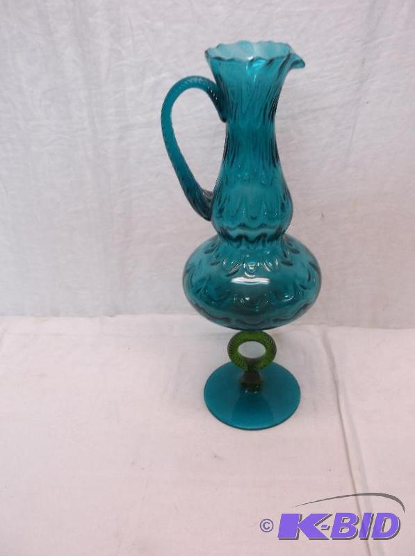 lot 61 image: Beautiful glass pitcher measuring 15 14"...