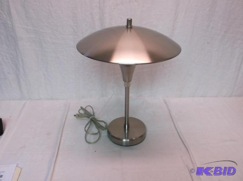 lot 65 image: Cute stainless steel lamp measuring 17 34&qu...