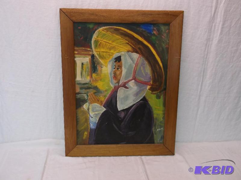 lot 78 image: Beautiful oil painting measuring 21 12"...