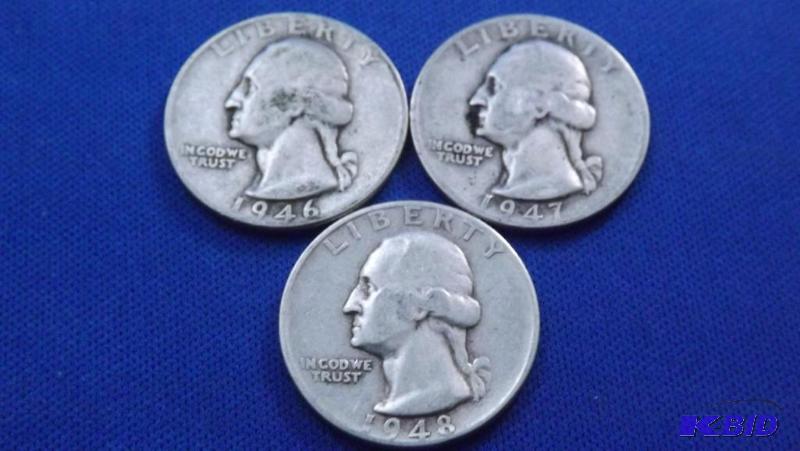 Washington Quarters, 1946, 1947, and 1948 S. ...
