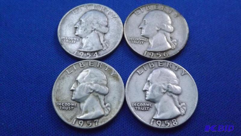 Washington Quarters, 1954 D, 1956 D, 1957 D, ...