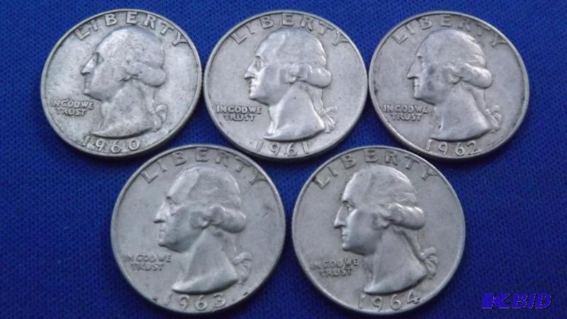 Washington Quarters, 1960 D, 1961 D, 1962 D, ...