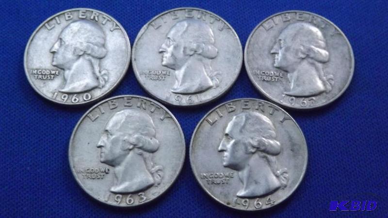 Washington Quarters, 1960 D, 1961 D, 1962 D, ...