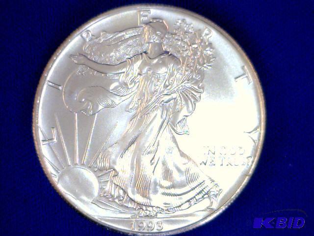 1993 Walking Liberty Dollar Coin, BU. 99.99% ...
