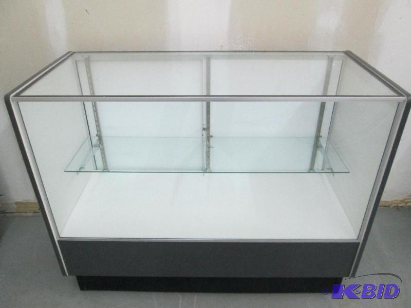 lot 2 image: Nice glass display case, with lock and key. t...