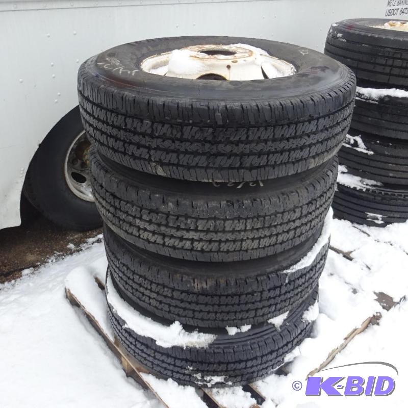 lot 2 image: Firestone LT235 85R16 tires and Rims. Came of...