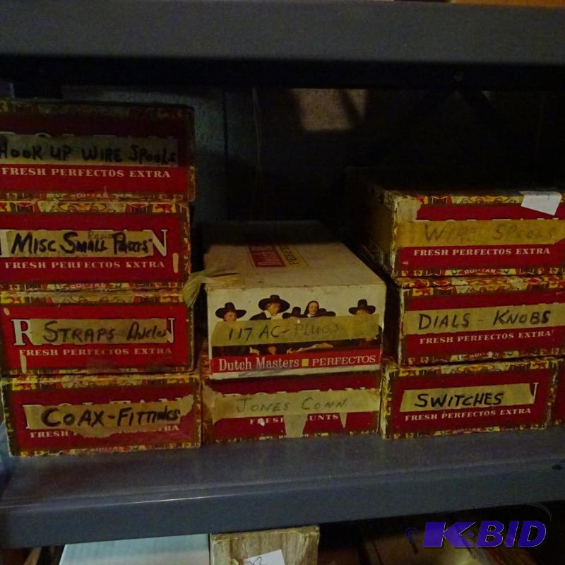 lot 124 image: VIntage Cigar Boxes with Misc hardware...