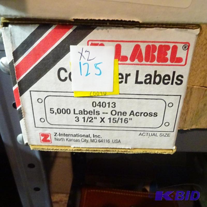 lot 125 image: COmputer Labels 3 12 X 1516 2 Full Boxes...
