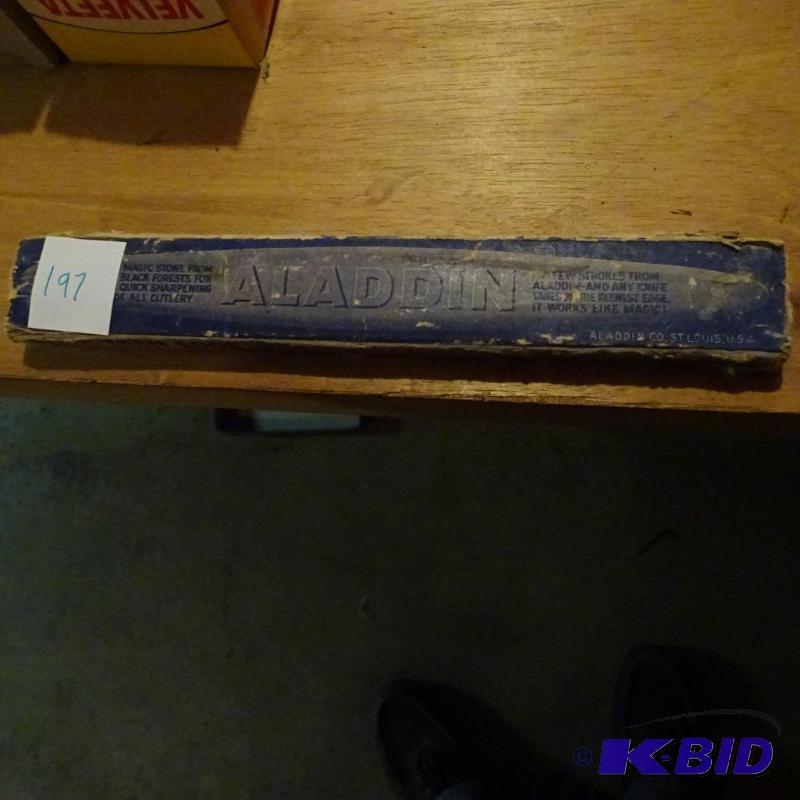 lot 197 image: Vintage Aladdin Sharpening Stone...