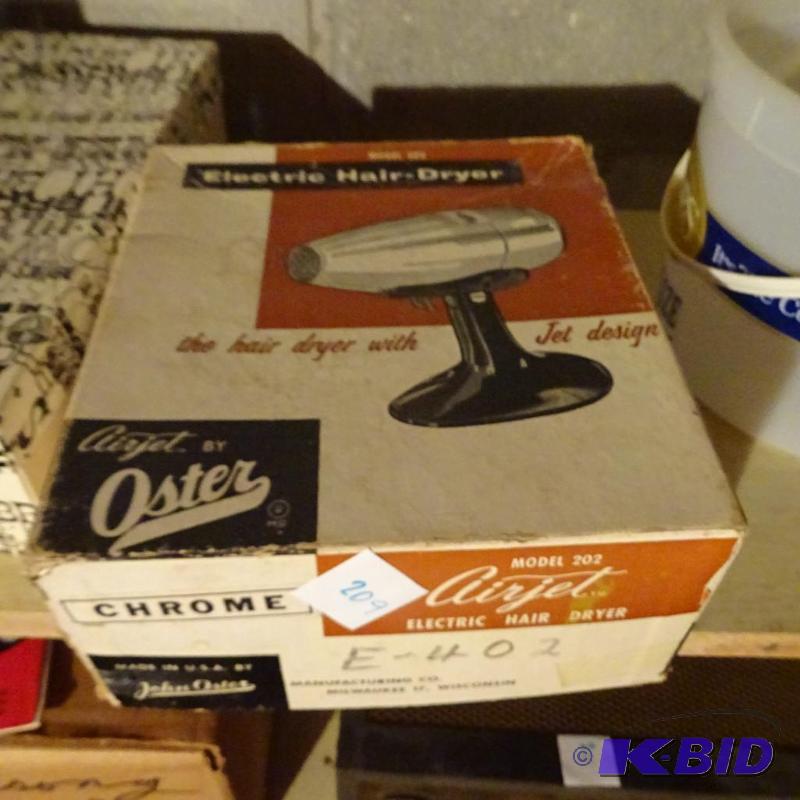 lot 209 image: Oster Vintage Electric Hair Dryer Model 202...
