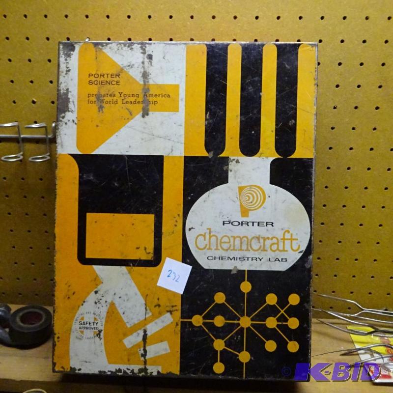 lot 232 image: Porter Chem Craft Chem Lab Metal EmptyBox...