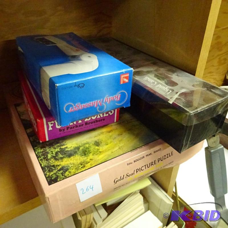 lot 264 image: Body Massager, Liquid Candle, Puzzel, Funny B...