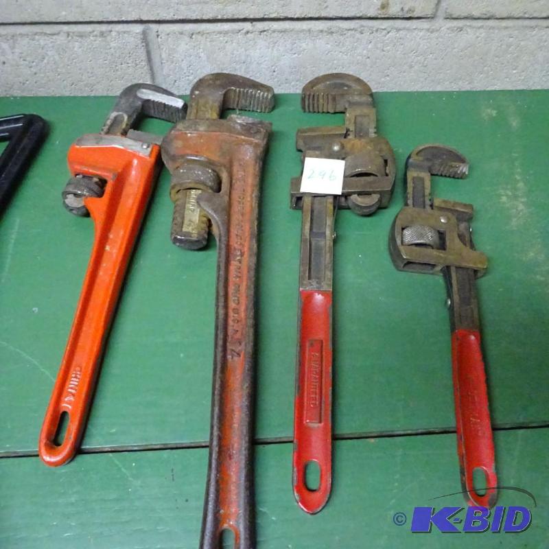 lot 296 image: Misc Pipe Wrenches...