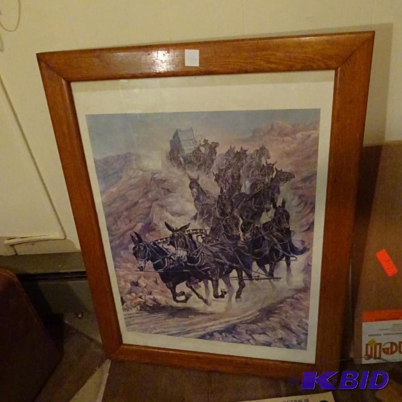 lot 332 image: Vintage Old West Print 27 X 35...