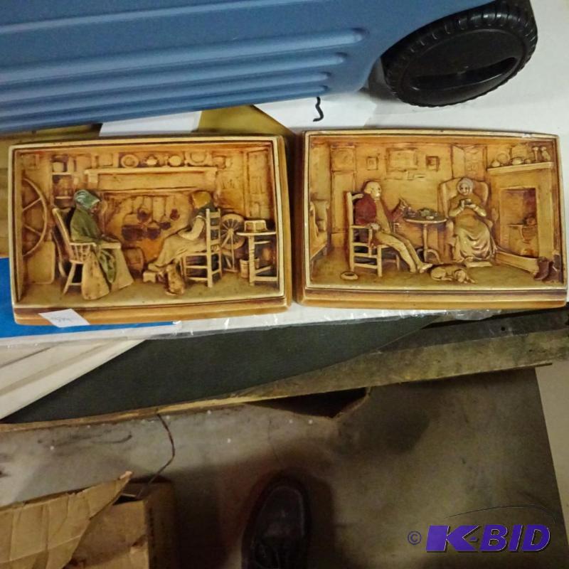 lot 374 image: 2 Ceramic Wall hanging Plaques...