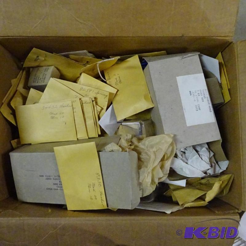 lot 384 image: Box full of misc parts from a unknown machine...