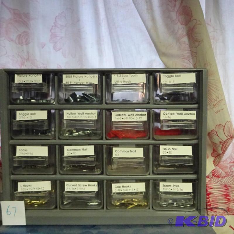 lot 67 image: 16 Drawer Hardware Cabinet...