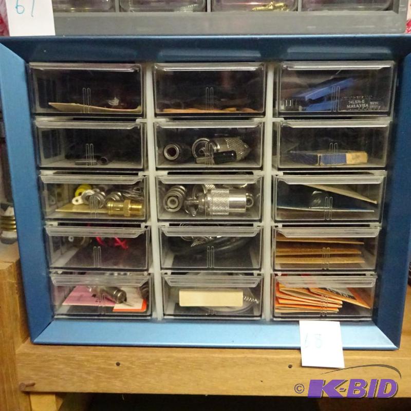 lot 68 image: 15 Drawer Electronic Hardware Cabinet...