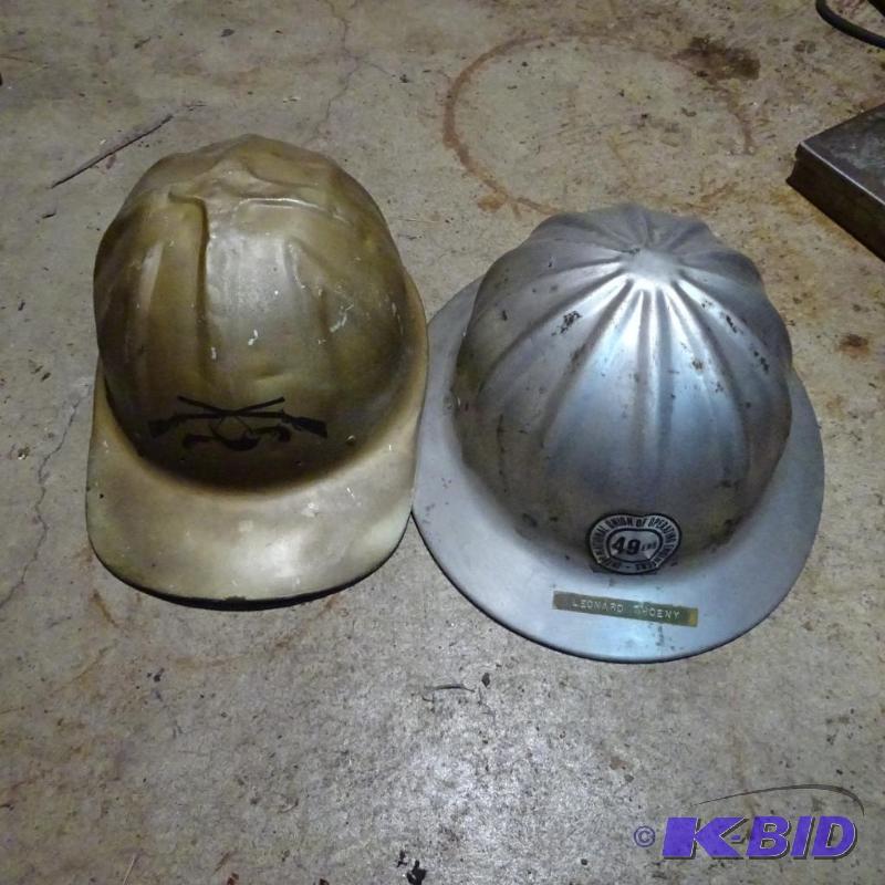 lot 103 image: 2 Vintage Metal Hard Hats...