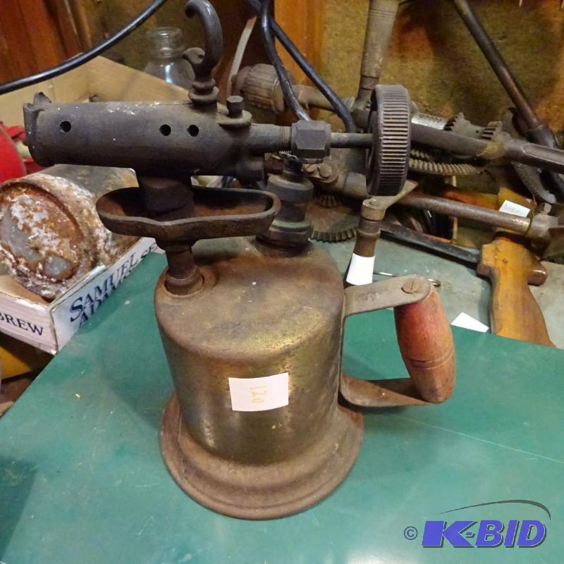 lot 121 image: Vintage Brass Blow Torch...