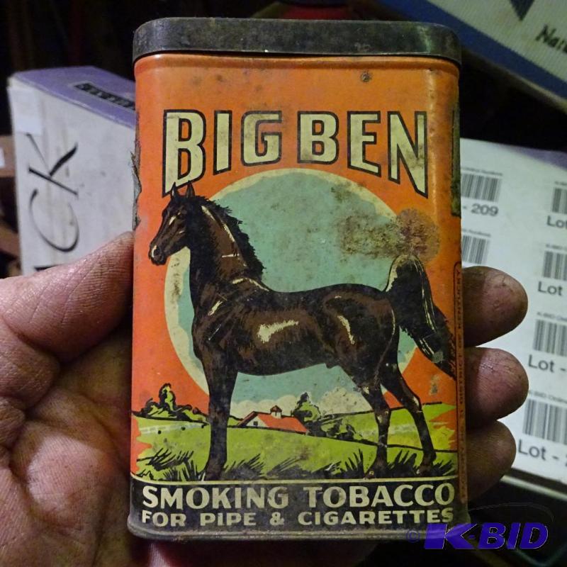 lot 212 image: Vintage Metal Tin of Big Ben Smoking Tobacco....