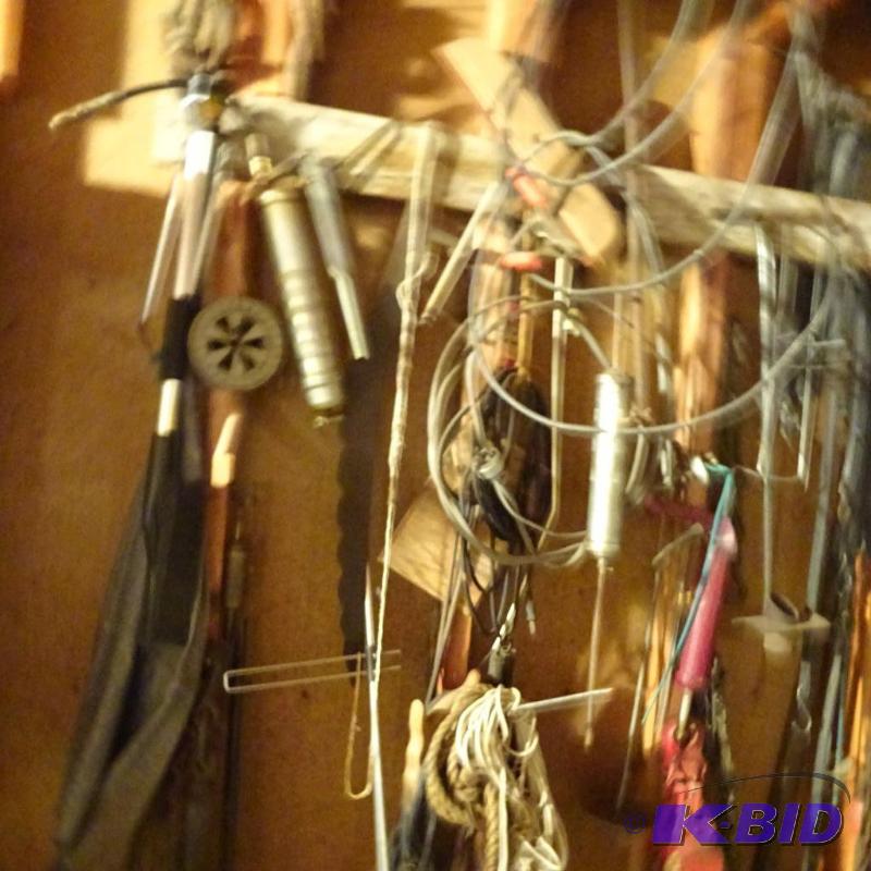 lot 233 image: Contents Hanging on Wall. Chains,Come Along, ...