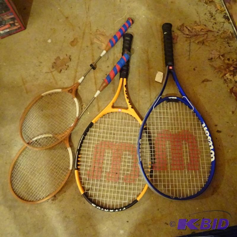lot 243 image: 2 Badmitton and 2 Tennis Rackets...
