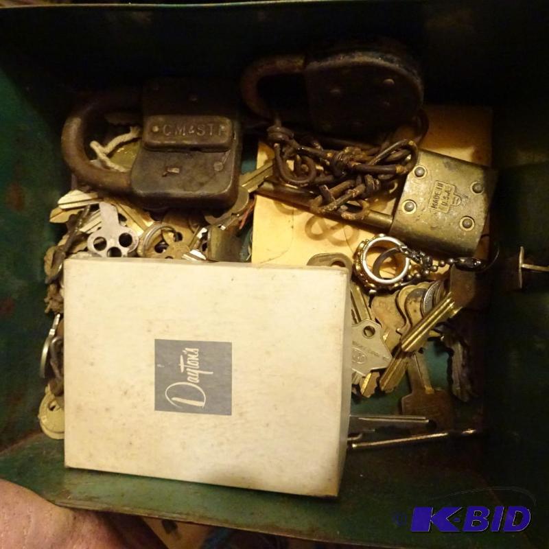 lot 294 image: 3 Vintage Locks and Lots of Keys...