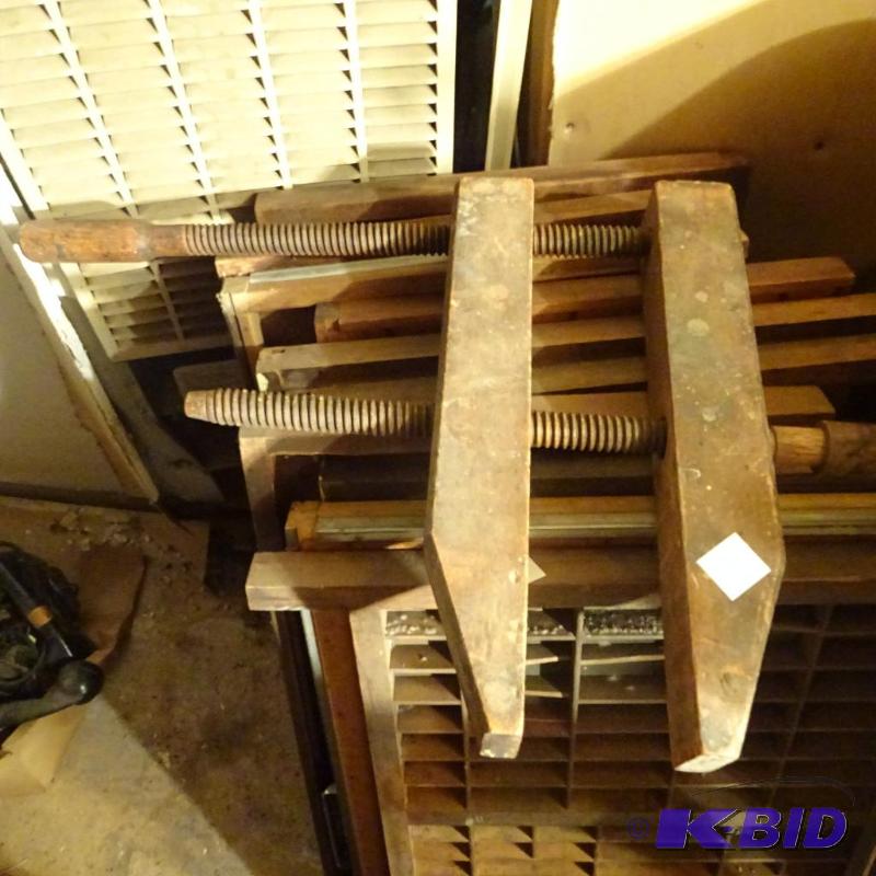 lot 304 image: Vintage Large Wood Clamp...