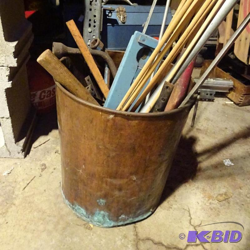 lot 49 image: Copper Bucket with Misc Inside...