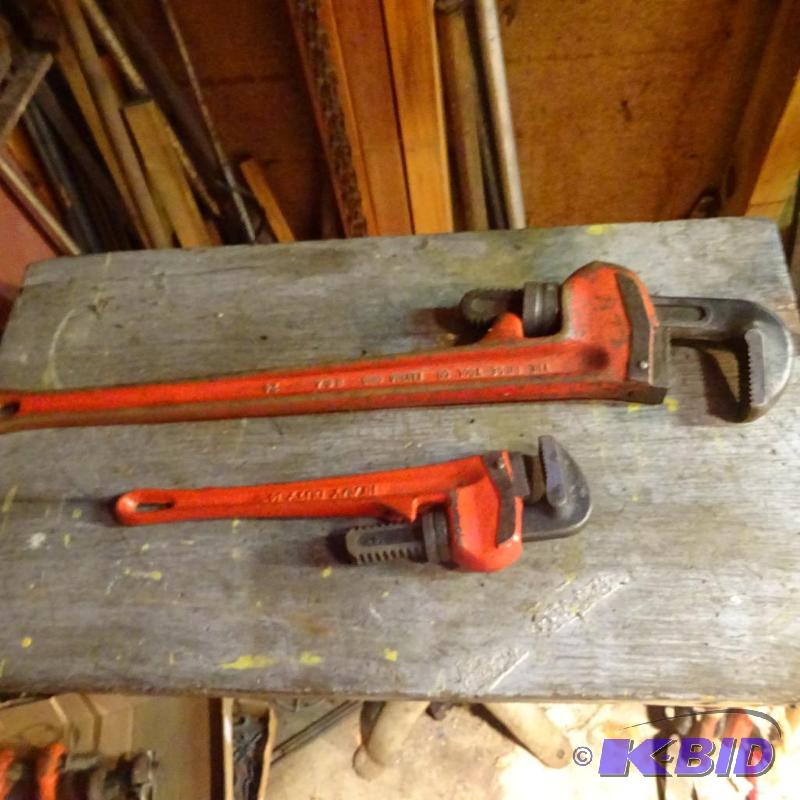 lot 62 image: 24" RIdgid Pipe Wrench. 14" Pipe Wr...