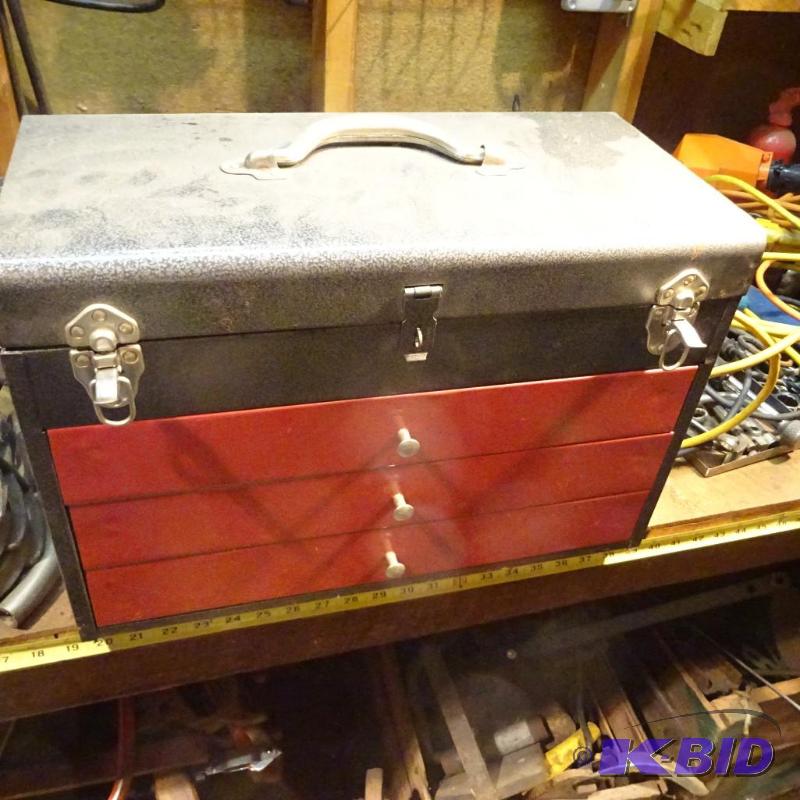 lot 75 image: Tool Box with Locks and Misc Tools...