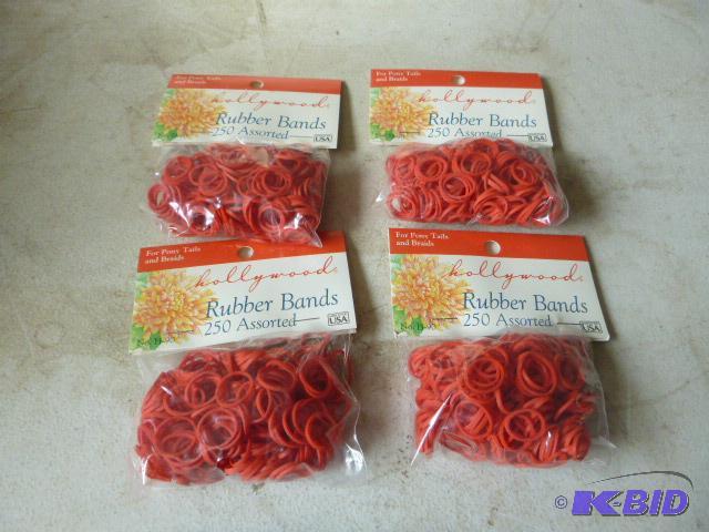 4 Packs of 250 Rubber Bands For pony tails an...