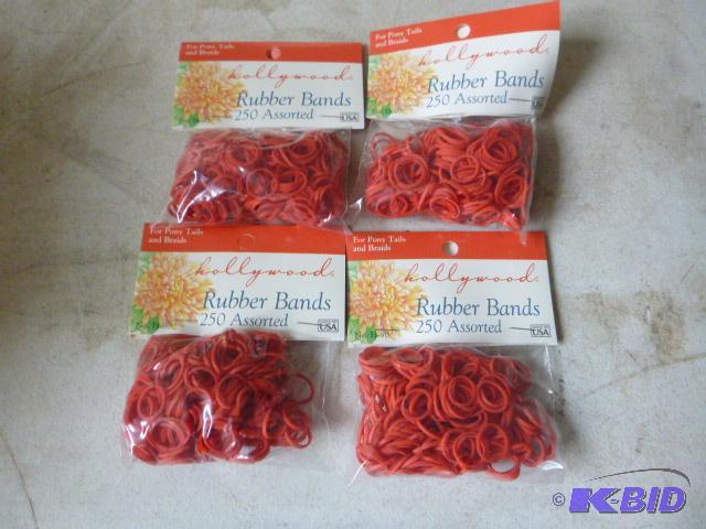 4 Packs of 250 Rubber Bands For pony tails an...