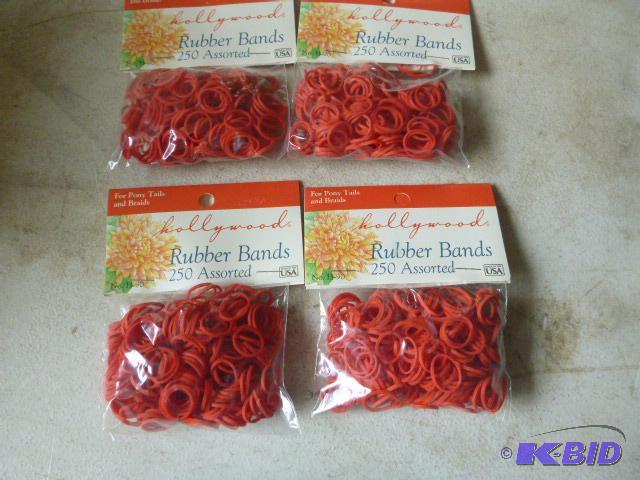 4 Packs of 250 Rubber Bands For pony tails an...