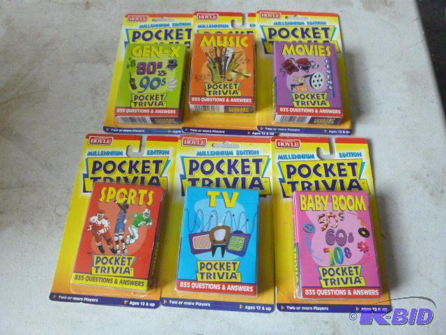 6 Packs of Pocket Trivia Cards...
