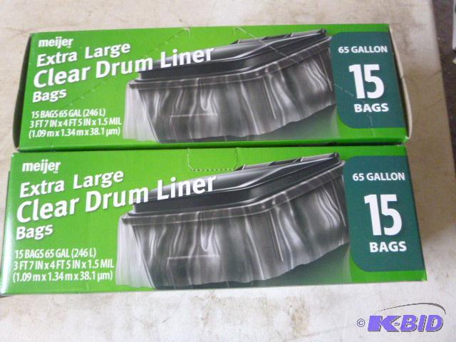 2 Boxes of 65 Gallon Garbage Bags 15 bags per...