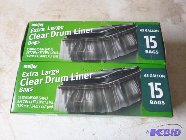 2 Boxes of 65 Gallon Garbage Bags 15 bags per...