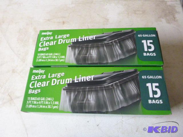 2 Boxes of 65 Gallon Garbage Bags 15 bags per...