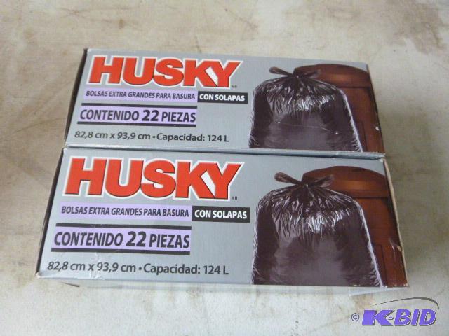 2 Boxes of Husky 33 Gallon Flap Tie Yard Bags...