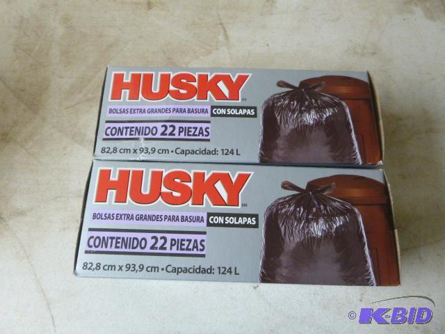 2 Boxes of Husky 33 Gallon Flap Tie Yard Bags...